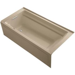 KOHLER Archer 6 ft. Acrylic Left Drain Rectangular Alcove Whirlpool Bathtub in Mexican Sand K 1124 GLA 33