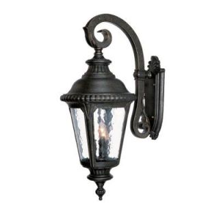 Acclaim Lighting Surrey Collection Wall Mount 3 Light Outdoor Black Gold Light Fixture 7222BG