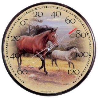 AcuRite 12.5 in. Galloping Horses Analog Thermometer 01839
