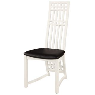 Somette Margaux Birch Wood Gloss White High Back Side Chair (Set of 2