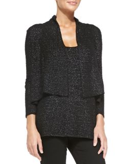 Donna Karan Cashmere Cropped Sequined Cardigan