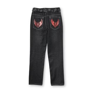 SK2   Boys Slim Straight Leg Jeans & Belt   Skulls