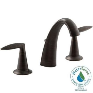 KOHLER Alteo 8 in. Widespread 2 Handle Mid Arc Water Saving Bathroom Faucet in Oil Rubbed Bronze K 45102 4 2BZ