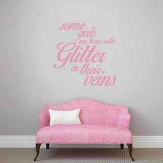 Some Girls Are Born With Glitter Wall Decal (60 x 60) BABY PINK