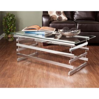 Upton Home Hayes Chrome Glass Cocktail/ Coffee Table