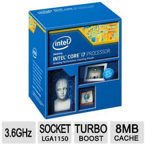 Intel Core i7 4790 3.6GHz CPU/2X LED Case Fan Bundle