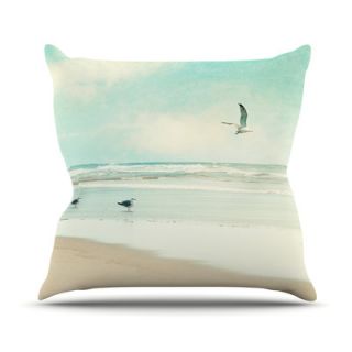 KESS InHouse Away We Go by Sylvia Cook Beach Seagull Throw Pillow