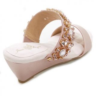 Joan Boyce "Cassandra" Mini Wedge Open Back Sandal with Rhinestones   7981756