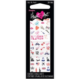 Fingrs Heart 2 Art Take Me Away! Nail Decals 3 Ct.   Beauty   Nails
