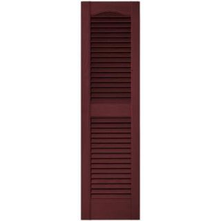 Builders Edge 12 in. x 43 in. Louvered Vinyl Exterior Shutters Pair in #078 Wineberry 010120043078