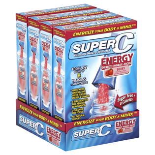 Super C Drink Mix, Vitamin & Mineral, Berry, 4   0.74 oz (21 g) boxes