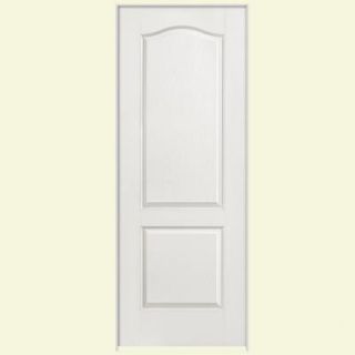 Masonite 28 in. x 80 in. Textured 2 Panel Arch Top Hollow Core Primed Composite Single Prehung Interior Door 17965