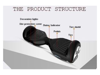 Self Balancing Scooter Smart Electric Hover Board Unicycle Balance 2 Wheels Cool Balancing Electric Board Scooter (Black)