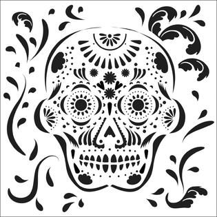 Crafters Workshop Templates 6X6 Mexican Skull   Home   Crafts