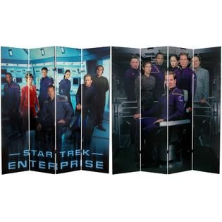 Oriental Furniture 6 ft. Tall Double Sided Star Trek Enterprise Canvas