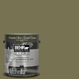 BEHR Premium Plus Ultra 1 gal. #S350 6 Truly Olive Semi Gloss Enamel Interior Paint 375301