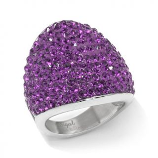 Sigal Style Bold Pavé Crystal Stainless Steel Ring   7531453