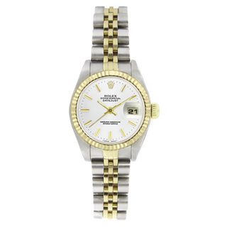 Pre owned Rolex Womens 6917 Datejust Two tone White Stick Watch
