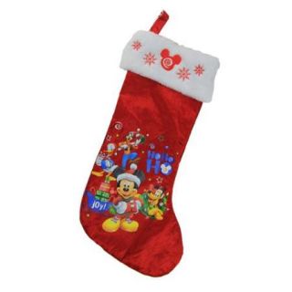 18.5" Disney Mickey Mouse and Friends Red and White Christmas Stocking