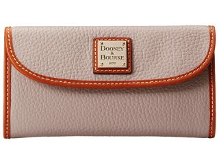 Dooney & Bourke Pebble Leather New SLGS Continental Clutch Oyster w/ Tan Trim