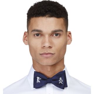 Band of Outsiders Navy Embroidered Outlaw Atari Edition Bow Tie