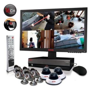 Revo 16 CH 3TB DVR4 Surveillance System with 23 in. Monitor and (8) 600 TVL 80 ft. Nightvision Cameras DISCONTINUED R164D3EB5EM23 3T
