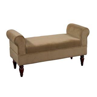 Oh! Home Justine Classic Bench in Light Brown Microfiber   16295383