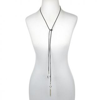 Deb Guyot Designs Herkimer "Diamond" Quartz Leather Lariat Necklace   7649889