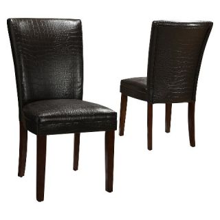 Dolce Faux Alligator Dining Chair Wood/Dark Brown (Set of 2