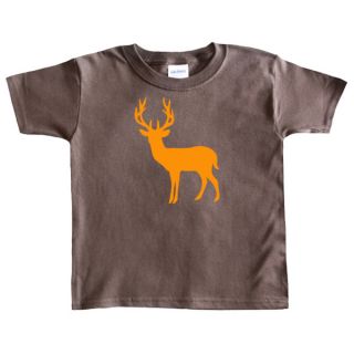 Rocket Bug Boys Orange Deer Silhouette Brown Cotton T shirt