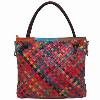 Amerileather Rainbow Weaver Leather Tote Bag   14306545  