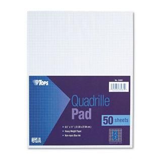 TOPS Quadrille Pad, Eight Squares per Inch, 50 Sheets   Office