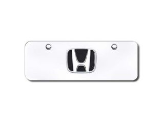 Auto Gold Honccm Chrome On Chrome License Logo Mini Plate, Honda