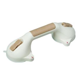 HealthSmart Suction Cup 12 in. Grab Bar with BactiX in Sand 521 1562 1912