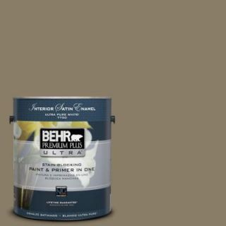 BEHR Premium Plus Ultra 1 gal. #N330 6 Lagoon Moss Satin Enamel Interior Paint 775301