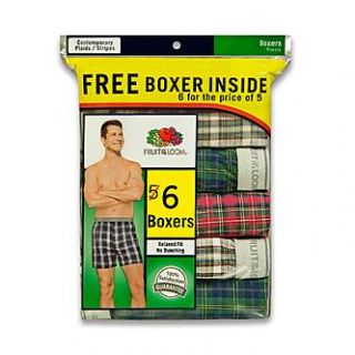 Fruit of the Loom Men’s Boxers 6 Pack Modern Style   Clothing, Shoes