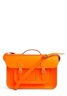 Cambridge Satchel Company Bag in Neon Orange   15"  Mod Retro Vintage Bags
