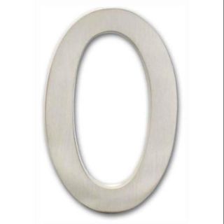 Floating House Number "0" in Satin Nickel Finish (3.2 in. W x 5 in. H (0.32 lbs.))