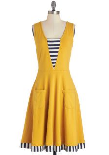 Sailboat load of Fun Dress in Marigold  Mod Retro Vintage Dresses