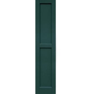 Winworks Wood Composite 12 in. x 56 in. Contemporary Flat Panel Shutters Pair #633 Forest Green 61256633