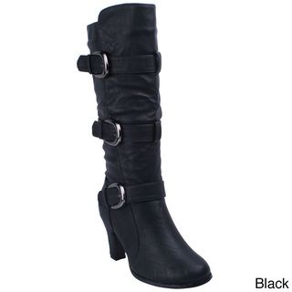 Anna Womens NB200 53 Chunky Heel Bands and Buckles Boots