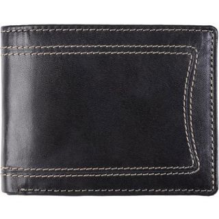 Daxx Men's Topstitched Bi fold Genuine Leather Wallet