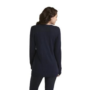 Basic Editions   Womens Cable V Neck Cardigan