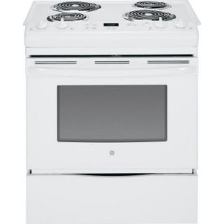 GE 4.4 cu. ft. Slide In Single Electric Range in White JSS28DFWW