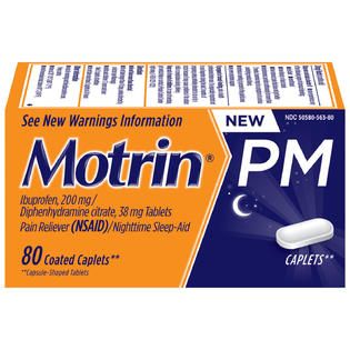 Motrin Coated Caplets PM 80 CT BOX   Health & Wellness   Medicine