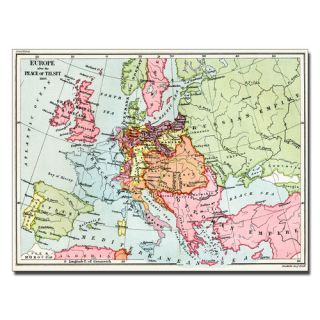 Map of Europe after the Peace of Tilsit, 1807 Graphic Art on Canvas