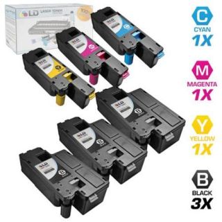 LD Compatible Replacements for Dell Color Laser C1660w Set of 6 Laser Toner Cartridges Includes: 3 332 0399 Black, 1 332 0400 Cyan, 1 332 0401 Magenta, and 1 332 0402 Yellow