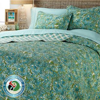 Margaritaville Hibiscus 3 piece Reversible Cotton Quilt with Tote Bag   7766200