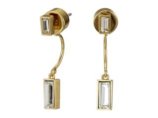 Vince Camuto Pave Crystal Baguette Front Back Earrings