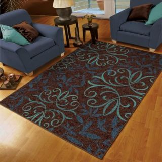Orian Voyager Area Rug, Blue, 5'3" x 7'6"